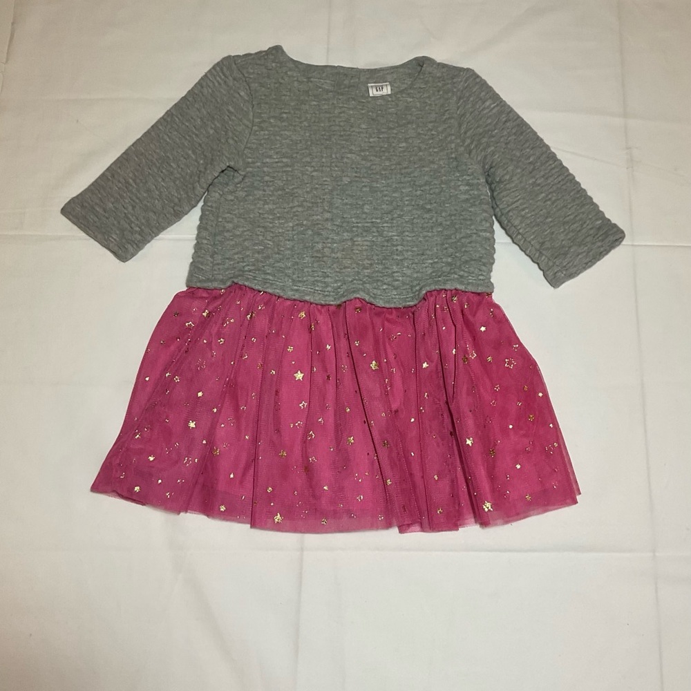 Gap Toddler Girl Size 2 Gray Pink Tutu Bottom Dress Play Party Sparkle